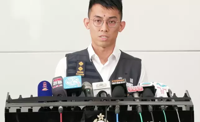 香港海關有組織罪案調查科特別調查第二組高級調查主任郭俊廷。香港海關FB