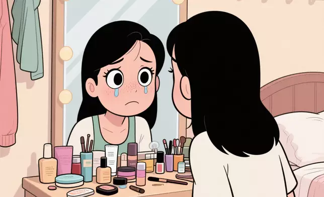 事主怒斥此舉增加女性職場成本，「要化妝就要七點起身，我份糧唔包化妝」。AI生成圖