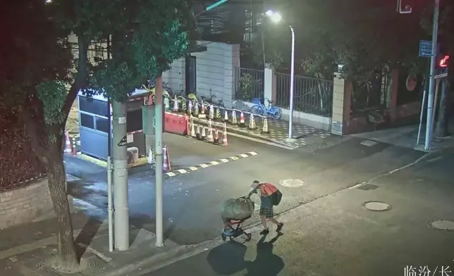 賊人偷西瓜坐街邊大快朵頤，數日連偷逾40個終被捕。影片截圖