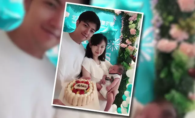 趙浚承與仔仔老婆的相片。