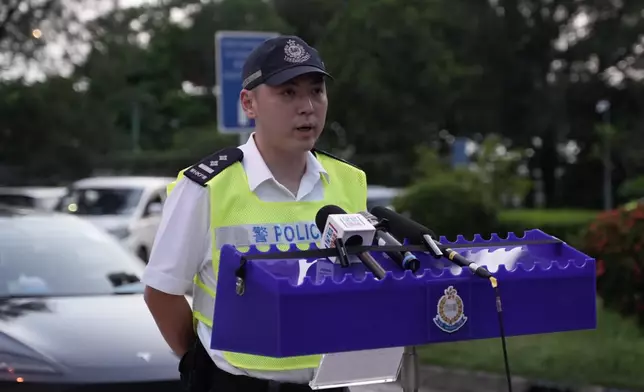 警方新界北總區交通部執行及管制組高級督察魏少昌向傳媒簡報案情。