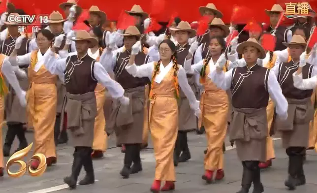 西藏自治區成立60周年慶祝大會，早上在拉薩舉行。