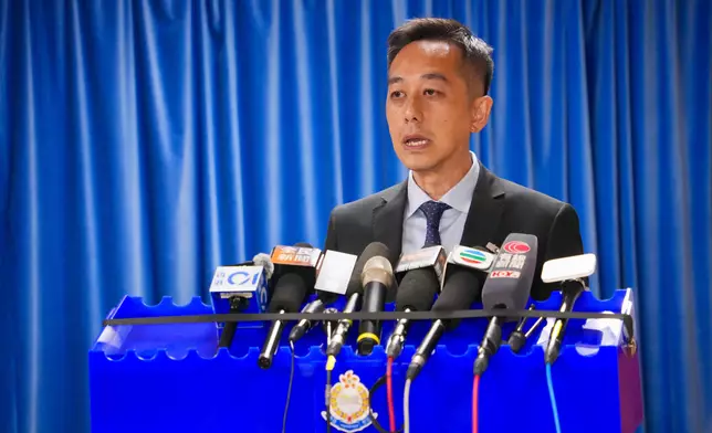 油尖警區助理指揮官（刑事）程知仁警司簡報案情。