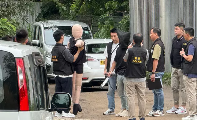 疑犯黑布蒙頭手執假刀。警方提供