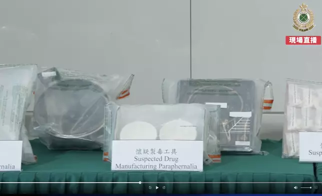 海關偵破製毒工場檢獲價值110萬元霹靂可卡因及可卡因