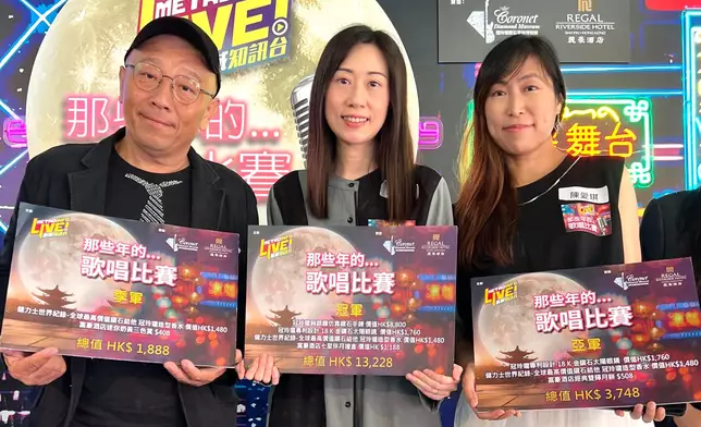 左起：季軍吳錦榮、冠軍張慧、亞軍陳愛琪