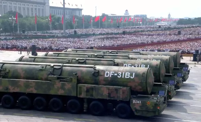 東風-31導彈可帶核導彈。央視截圖