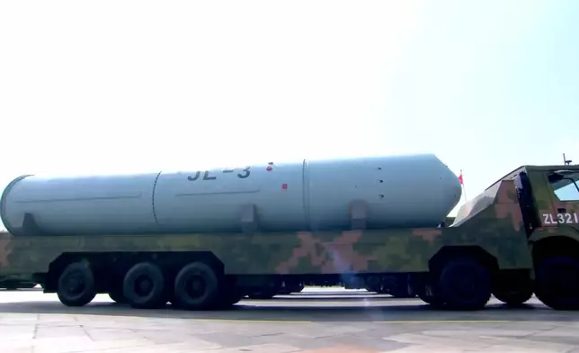 巨浪-3（JL-3）潛射彈道導彈可帶核導彈。央視截圖