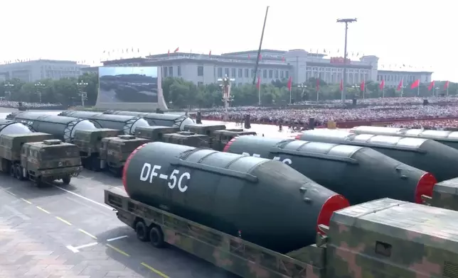 東風-5C（DF-5C）洲際導彈。央視截圖