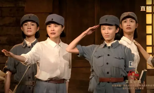 文藝晚會《正義必勝》是音樂舞蹈史詩劇。央視截圖