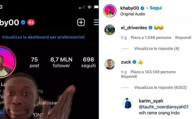 khaby lame全平台粉絲數量總量2億多，被譽為全球第二大網紅。網絡圖片