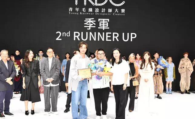 「青年毛織設計師大賽 2025」季軍得獎者張浩然，作品《CHAMPION5**》。