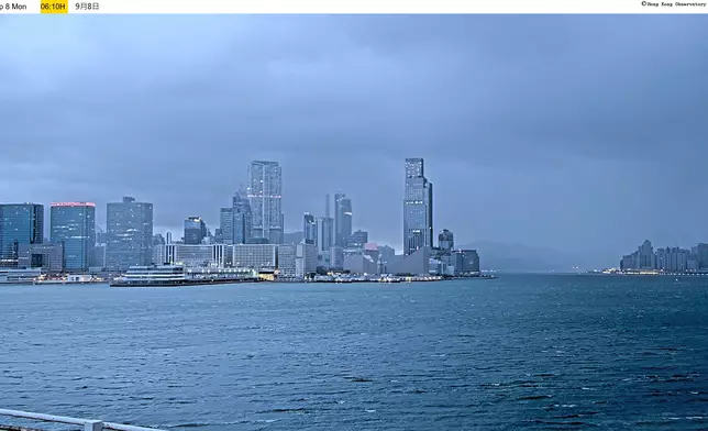 早上6時10分的維港情況。天文台圖片