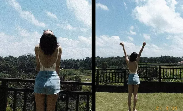 大晒白滑美背。