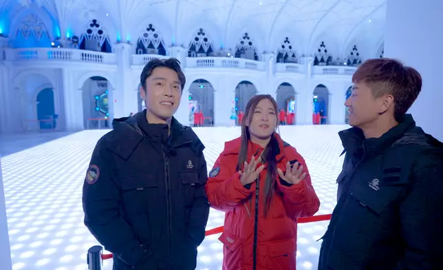 丁子朗（丁丁）、馬貫東與陳懿德（德德）終於去到哈爾濱，率先睇宮殿溜冰表演