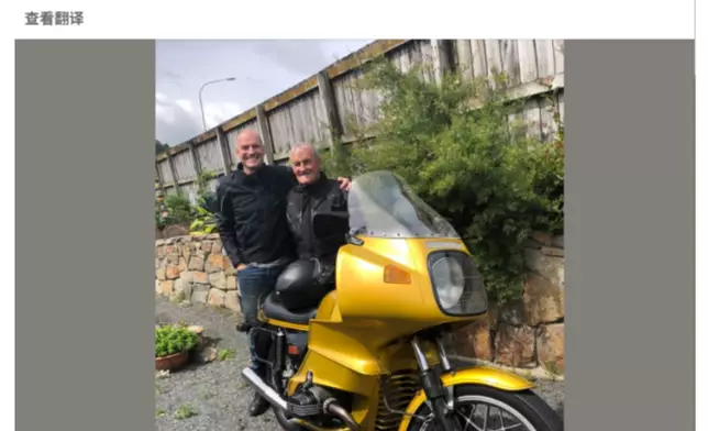 Stu Lye六月回到新西蘭，在社交媒體分享與父親出外騎摩托車的照片，看來精神不錯。圖片來源：Stu Lye 個人主頁