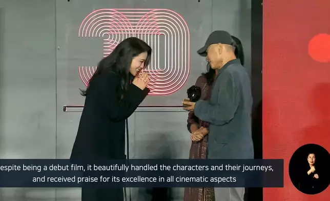 她感激《女孩》的台前幕後，包括監製葉如芬及美術指導張叔平等。