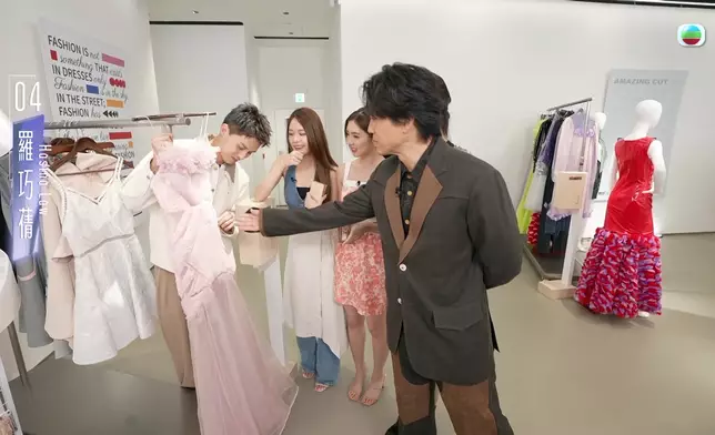 何廣沛話自己今年旺粉紅色，服咗佢。而梁凱晴由頭到尾都係關心個cutting顯唔顯瘦。