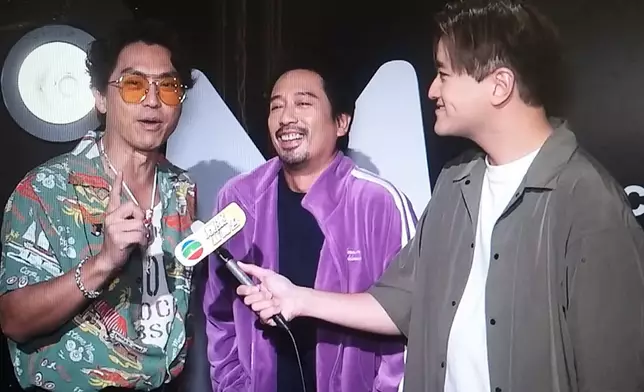 森美、Eric Kwok接受TVB娛樂新聞台訪問。