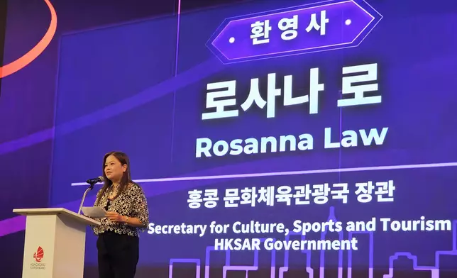 羅淑佩在韓國首爾出席香港旅遊發展局盛事推介會及午宴並致辭。 政府新聞處圖片