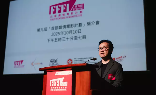 文創處兼電影局局秘書長麥聖希於簡介會致辭。