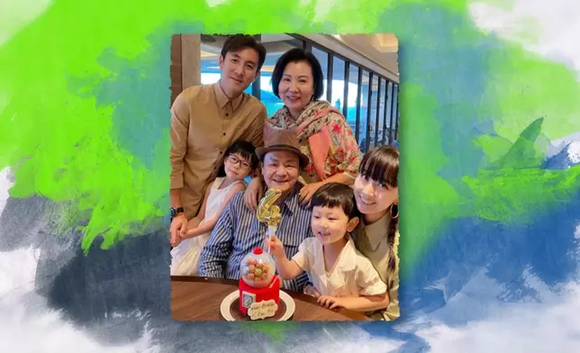 節目曝光了不少阿Shaun開心家庭照。