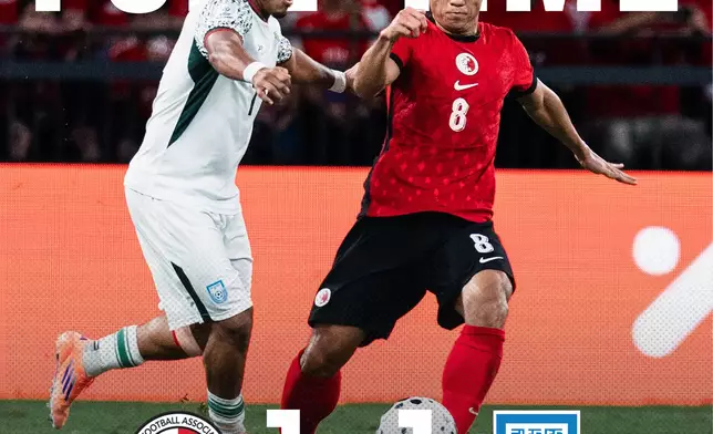 亞洲盃外圍賽C組賽事，港隊在啟德主場館被孟加拉逼和1：1。HKFA FB圖片