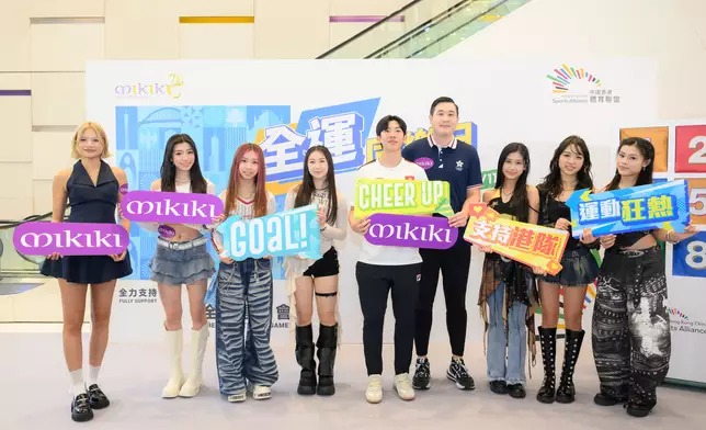 女團Honey Punch、創作歌手TAO TAO黃曦桃，聯同香港劍擊代表隊的佩劍好手陳樂熹及運動大使唐焯彬一同出席「全運同樂日」。