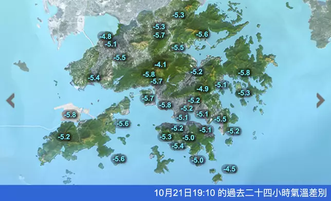 天氣。香港天文台圖片