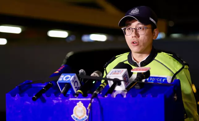 港島總區交通部執行及管制組特遣隊高級督察黃嘉穎簡報案情。