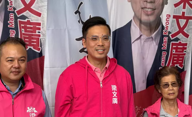 梁文廣參選。巴士的報記者攝