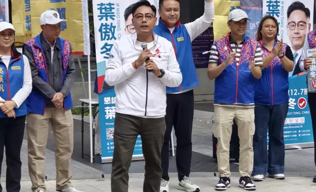 葉傲冬參選。巴士的報記者攝