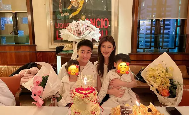 何猷君奚夢瑤一家四口。