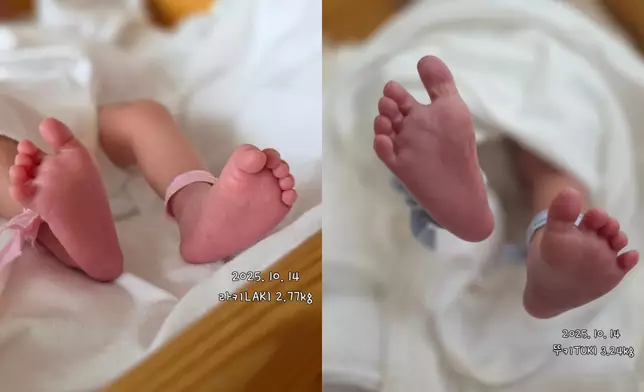 Lala在10月14日誕下一對龍鳳胎。Enjoy Couple IG圖片