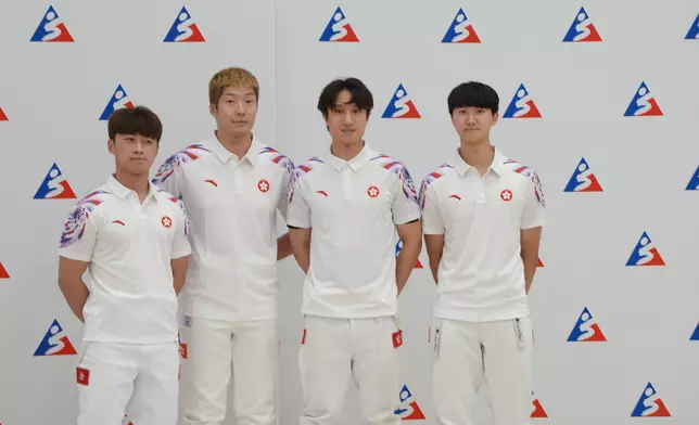 男花港隊成員（左起）：吳諾弘、張家朗、蔡俊彥、梁千雨。巴士的報記者攝