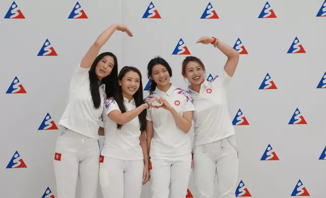 女重港隊成員（左起）：陳渭泠、朱嘉望、吳海諦、佘繕妡。巴士的報記者攝