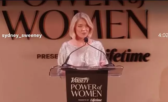 Sweeney亦在台上發表演說