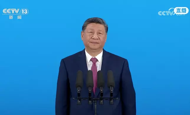 習近平宣布十五運會開幕。央視截圖