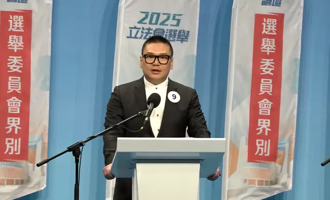 9號候選人樓家強。巴士的報記者攝