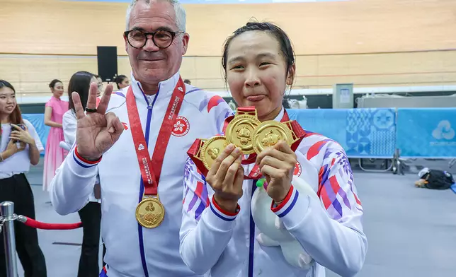 李思穎今屆摘三金，兩屆四金成香港最多全運金牌運動員。相片由康樂及文化事務署提供