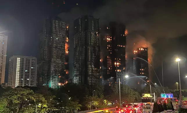 大埔宏福苑火警。巴士的報記者攝