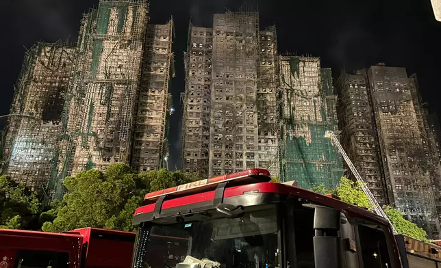 大埔宏福苑的滅火行動大致完成。巴士的報記者攝