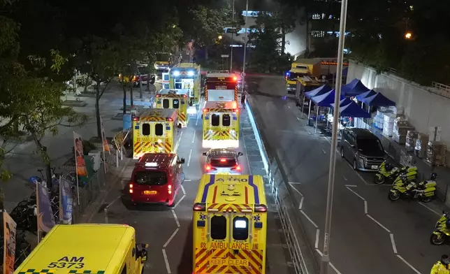 大埔宏福苑五級火警。巴士的報記者攝