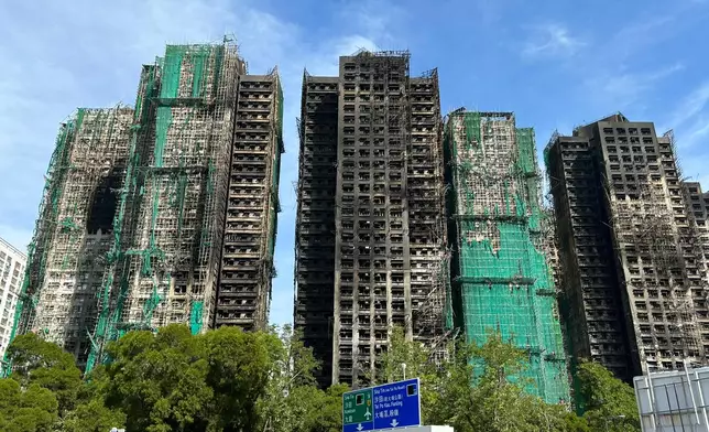 大埔宏福苑五級火。巴士的報記者攝