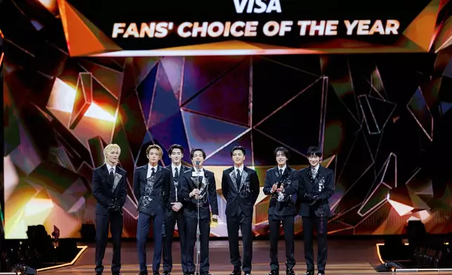 ENHYPEN獲大賞「VISA年度Fan’s Choice」。CJ ENM提供圖片