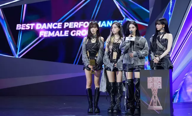大勢女團aespa成四冠王。CJ ENM提供圖片