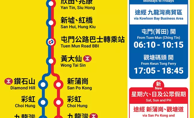 城巴55號線加強服務每日連接屯門九龍東。城巴提供圖片