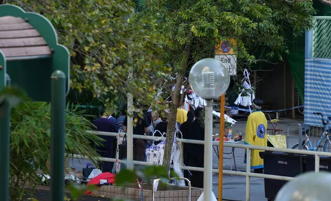 大埔五級火，死者家屬進行路祭。巴士的報記者攝