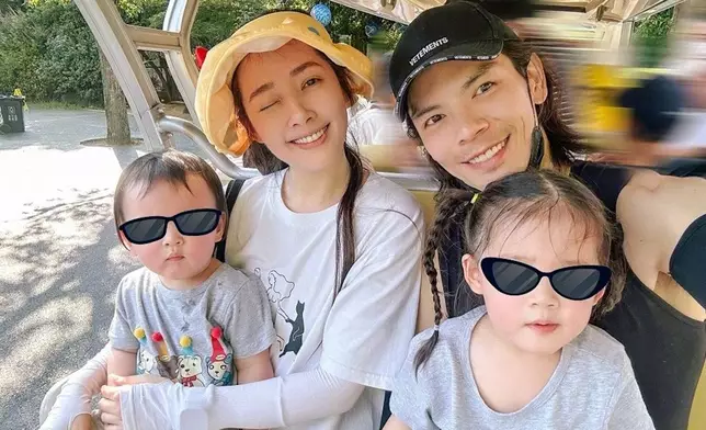 郭碧婷與向佐一家四口。