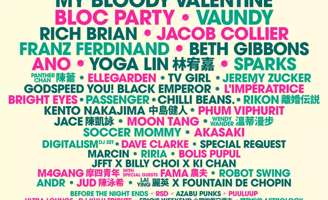 Clockenflap 2025公布全陣容。